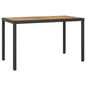 Mesa de jardim de madeira de acácia maciça cinzenta e castanha 123x60x74 cm