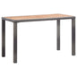 Mesa de jardim de madeira de acácia maciça cinzenta e castanha 123x60x74 cm