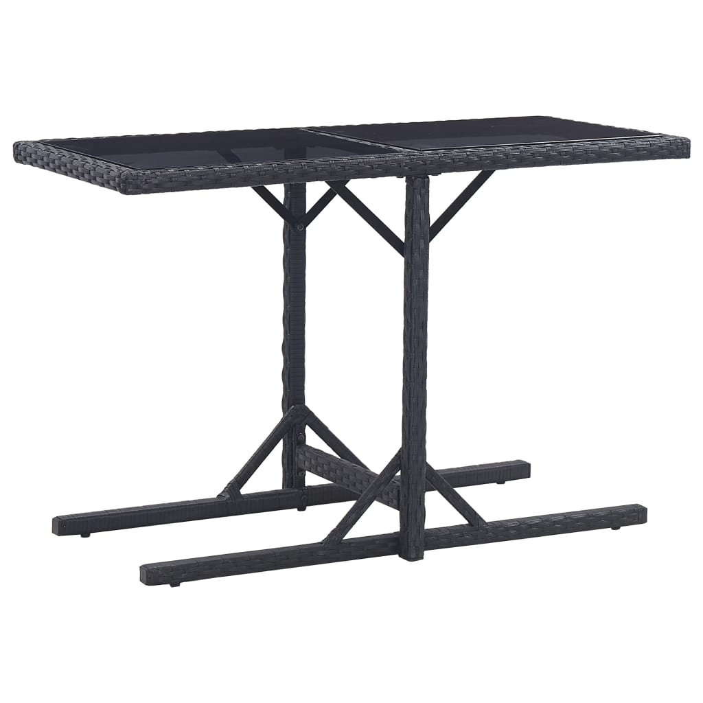 Mesa de jardín de ratán sintético beige 123x60x74 cm