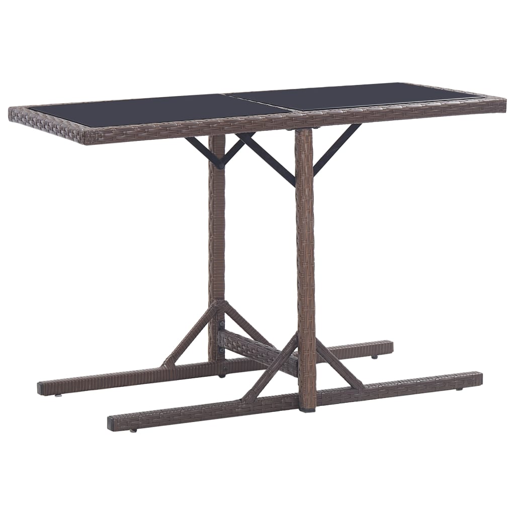 Mesa de jardín de ratán sintético beige 123x60x74 cm