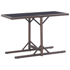Mesa de jardín de ratán sintético beige 123x60x74 cm