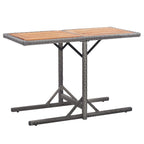Mesa de jardín de ratán sintético beige 123x60x74 cm