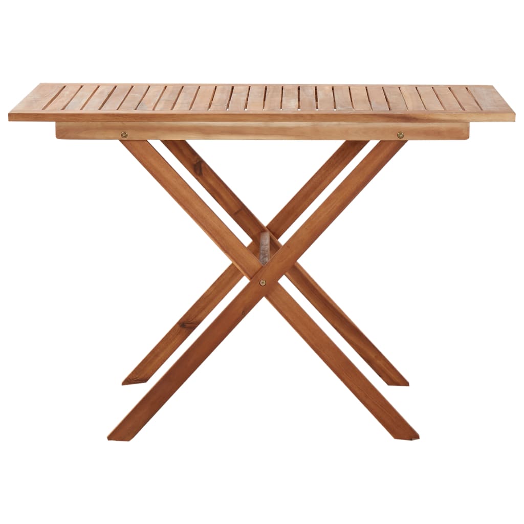 Mesa de jardín de madera maciza de acacia 110x67x74 cm