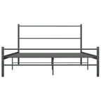 Estructura cama con cabecero sin colchón metal gris 160x200 cm