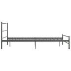Estructura cama con cabecero sin colchón metal gris 160x200 cm
