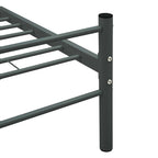 Estructura cama con cabecero sin colchón metal gris 160x200 cm