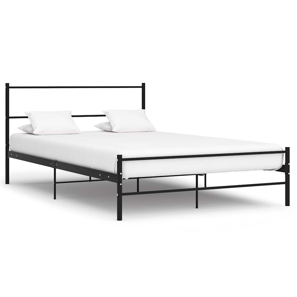 Estructura cama con cabecero sin colchón metal blanco 140x200cm