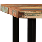 Muebles de bar 5 piezas madera maciza reciclada cuero auténtico