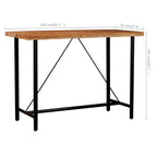 Muebles de bar 5 piezas madera maciza reciclada cuero auténtico