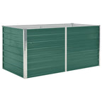 Jardinera elevada de acero galvanizado verde 160x80x77cm