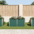 Jardinera elevada de acero galvanizado verde 160x80x77cm