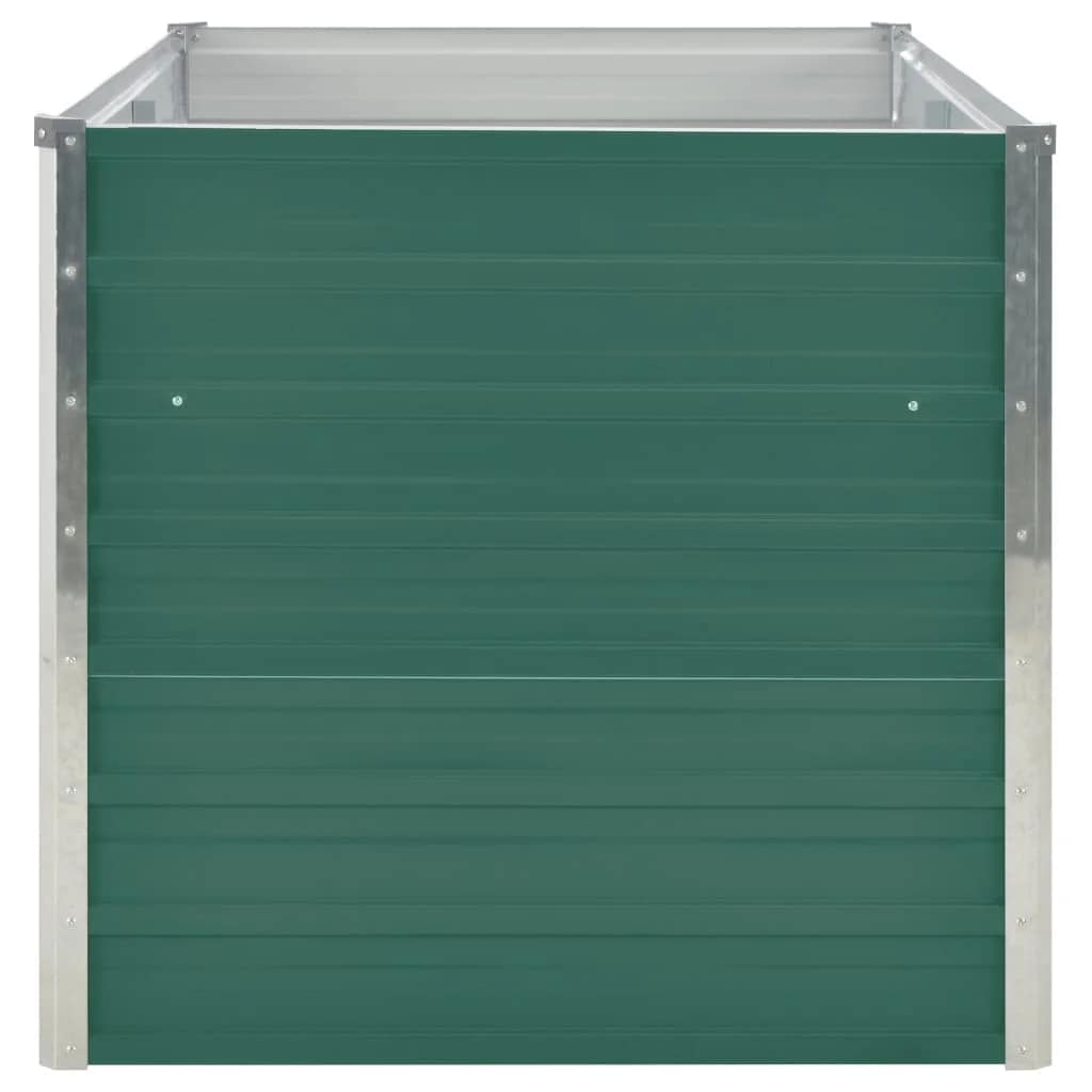 Jardinera elevada de acero galvanizado verde 160x80x77cm