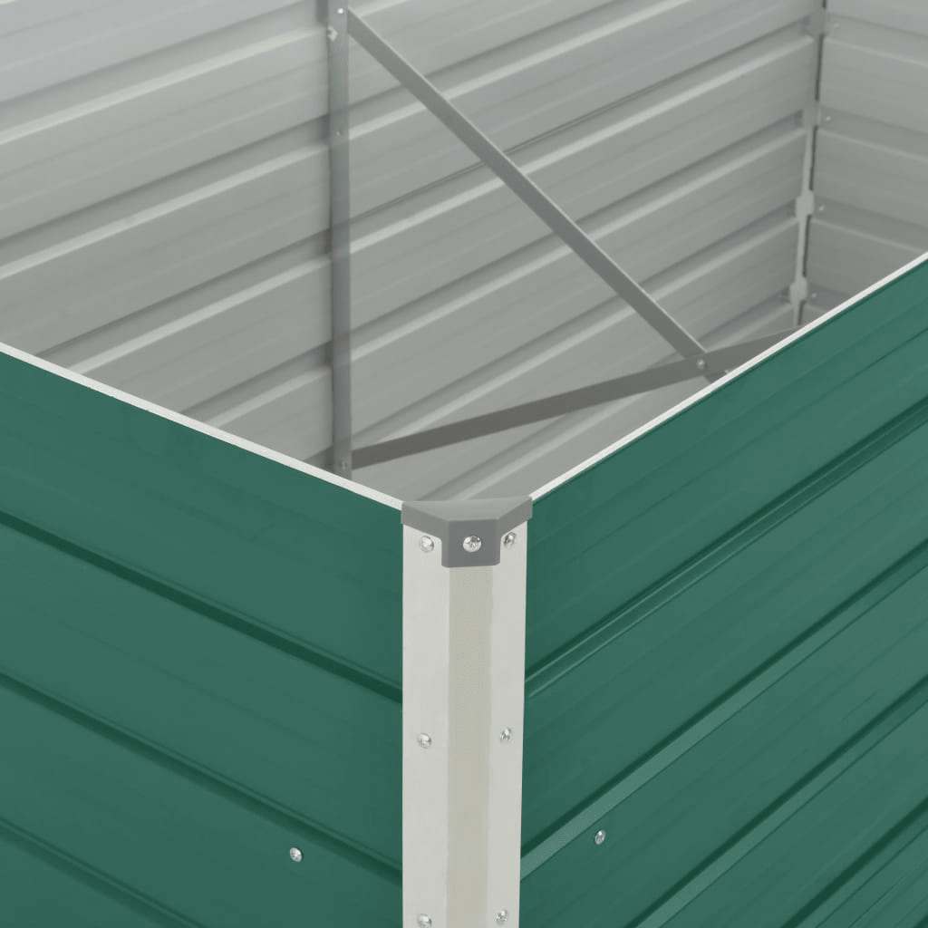 Jardinera elevada de acero galvanizado verde 160x80x77cm