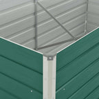 Jardinera elevada de acero galvanizado verde 160x80x77cm