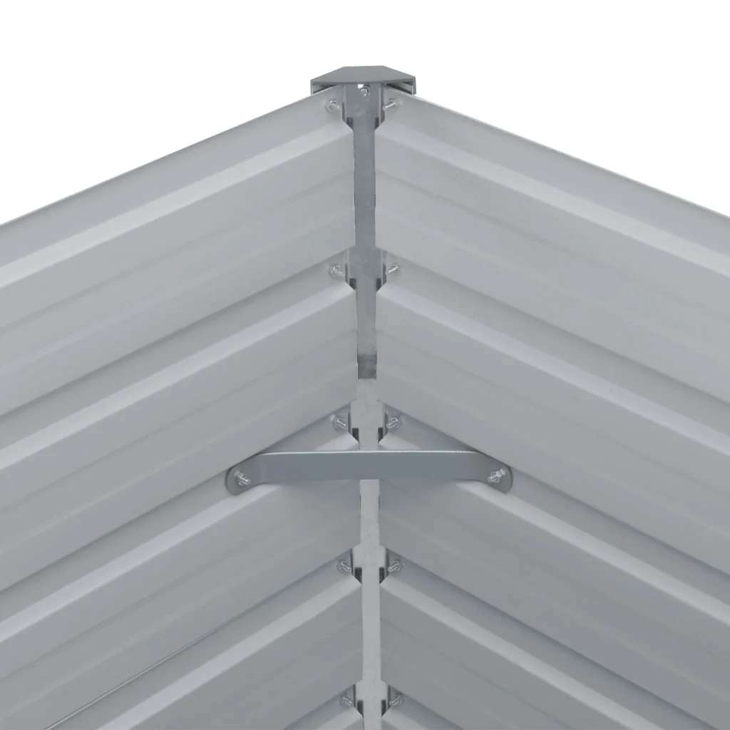 Jardinera elevada de acero galvanizado verde 160x80x77cm