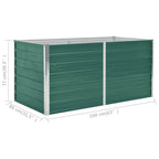Jardinera elevada de acero galvanizado verde 160x80x77cm