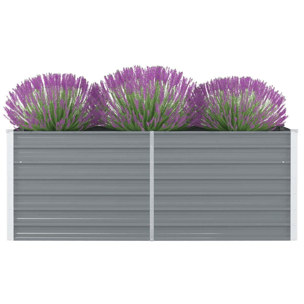 Jardinera elevada 160x80x77 cm acero galvanizado gris