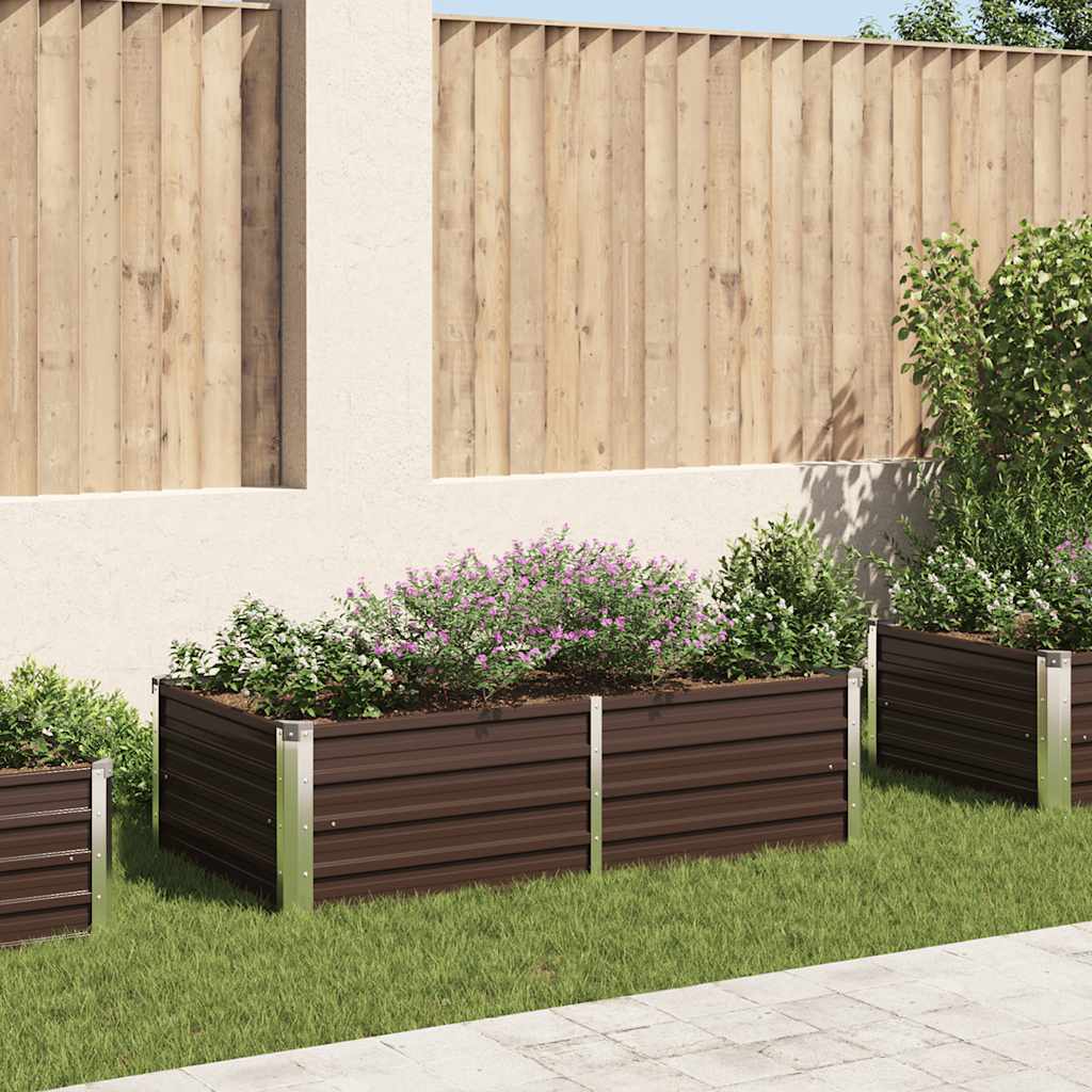 Jardinera elevada 160x80x77 cm acero galvanizado gris