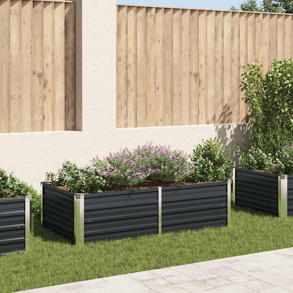 Jardinera elevada 160x80x77 cm acero galvanizado gris
