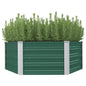 Arriate elevado de acero galvanizado verde 129x129x45 cm