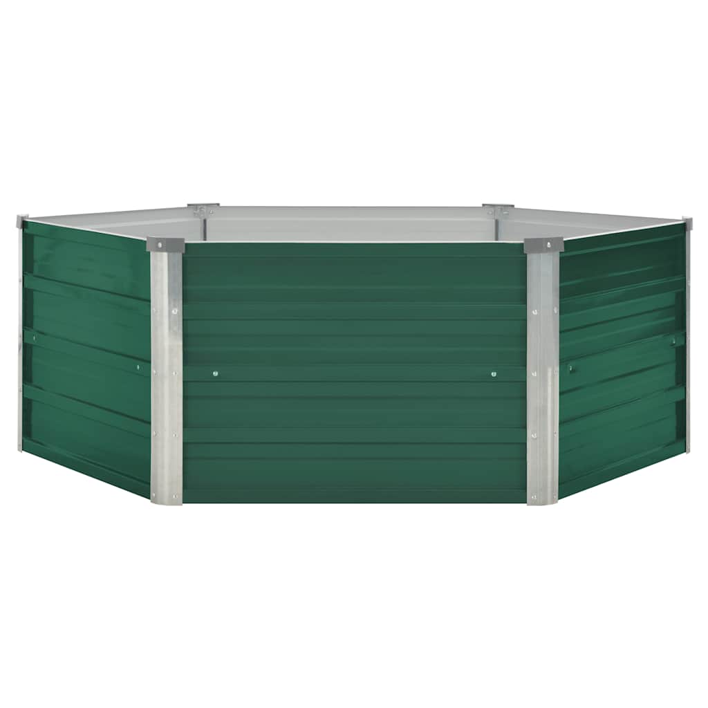 Arriate elevado de acero galvanizado verde 129x129x45 cm