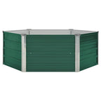 Arriate elevado de acero galvanizado verde 129x129x45 cm