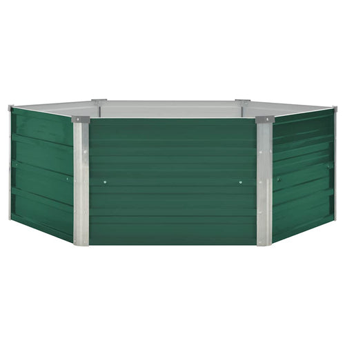 Green galvanized steel raised bed 129x129x45 cm