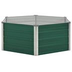 Arriate elevado de acero galvanizado verde 129x129x45 cm