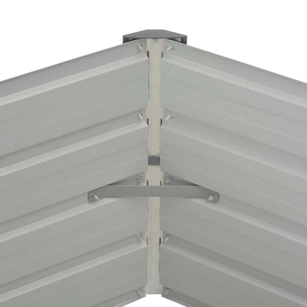 Arriate elevado de acero galvanizado verde 129x129x45 cm
