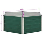 Arriate elevado de acero galvanizado verde 129x129x45 cm