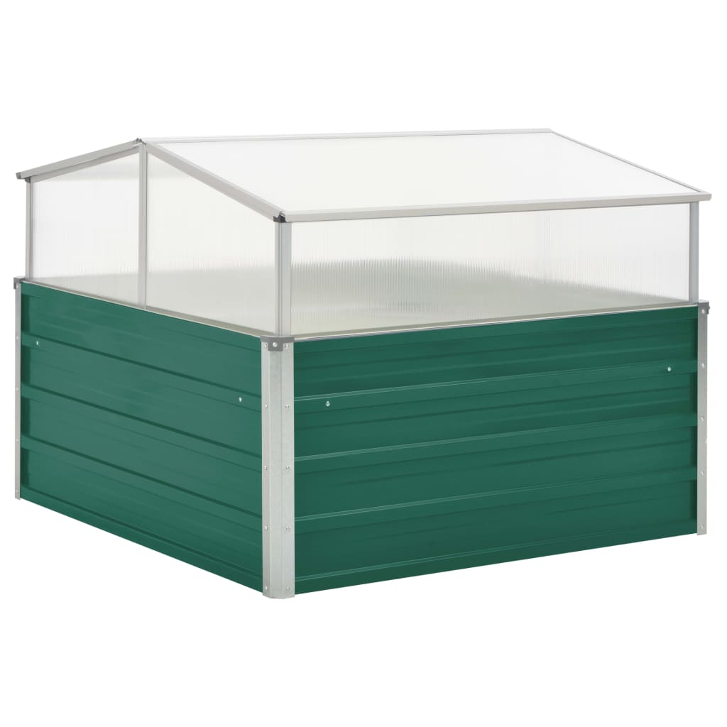 Anthracite grey galvanized steel greenhouse 100x100x77 cm