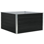 Jardinera elevada de acero galvanizado antracita 100x100x45 cm