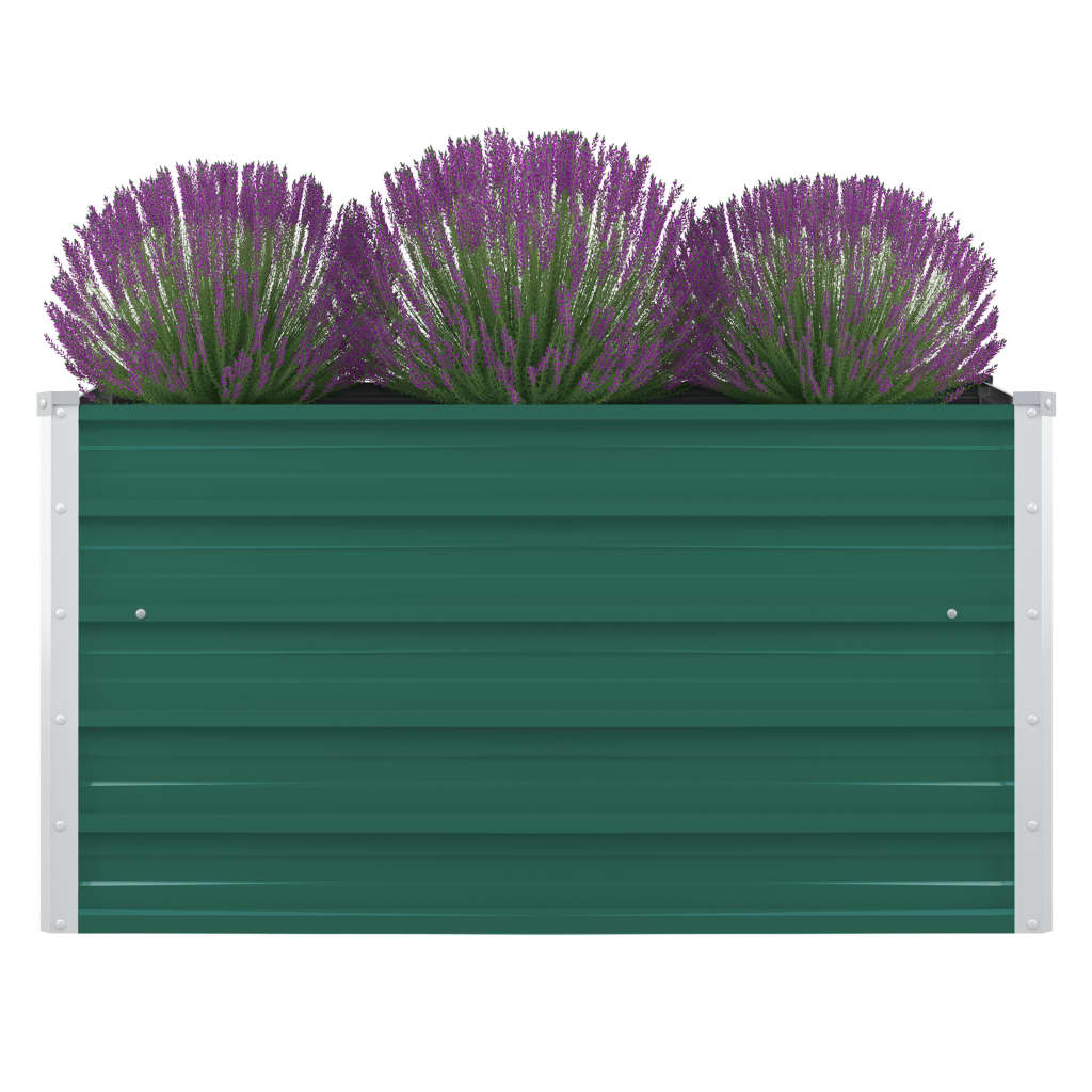 Arriate elevado de acero galvanizado verde 129x129x45 cm