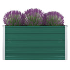 Arriate elevado de acero galvanizado verde 129x129x45 cm