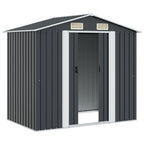 Caseta de jardín de acero gris antracita 204x132x186 cm