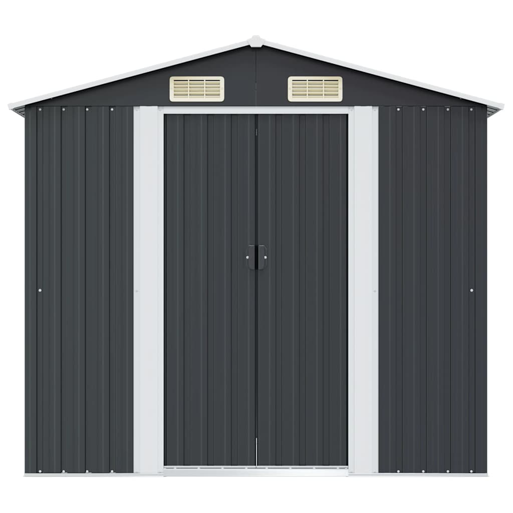 Caseta de jardín de acero gris antracita 204x132x186 cm