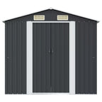 Caseta de jardín de acero gris antracita 204x132x186 cm