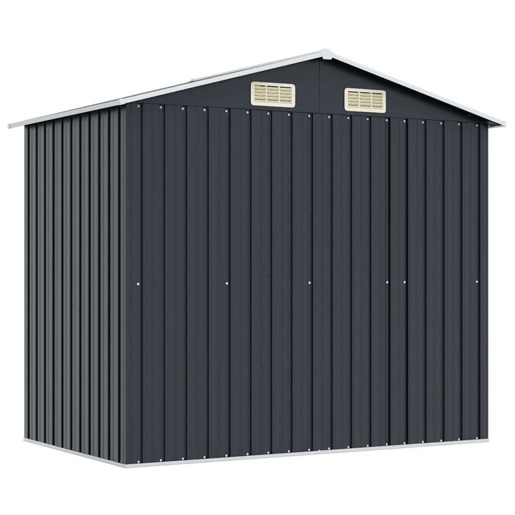 Caseta de jardín de acero gris antracita 204x132x186 cm