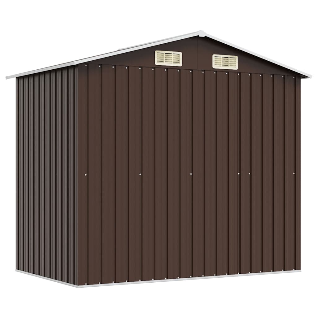 Caseta de almacenamiento jardín acero marrón 204x132x186 cm