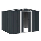 Caseta de jardín de acero gris antracita 257x205x178 cm