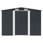 Caseta de jardín de acero gris antracita 257x205x178 cm