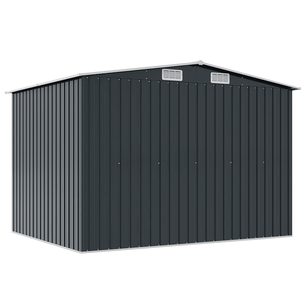 Caseta de jardín de acero gris antracita 257x205x178 cm