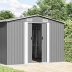 Cobertizo de jardín acero galvanizado gris 257x779x181 cm
