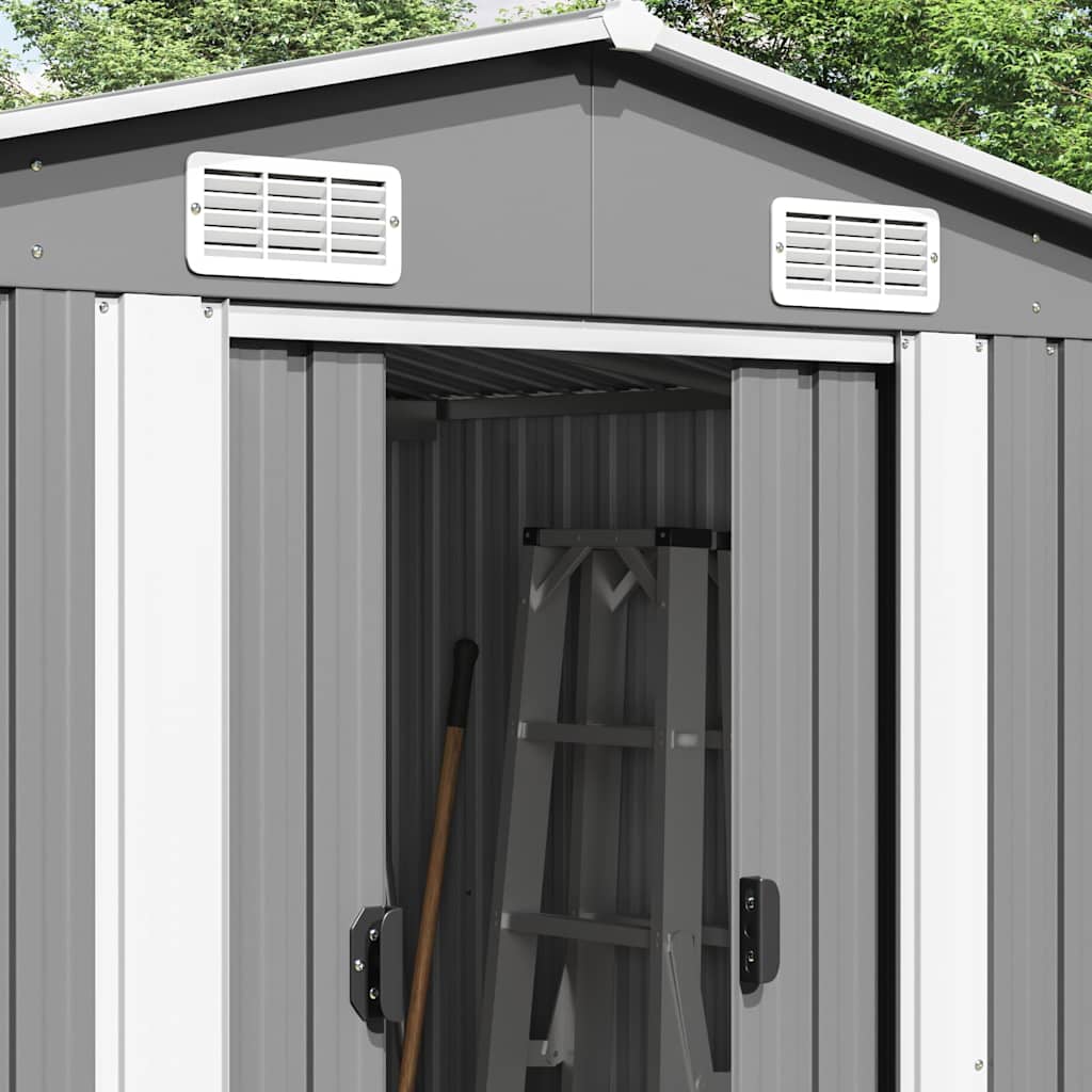 Cobertizo de jardín acero galvanizado gris 257x779x181 cm
