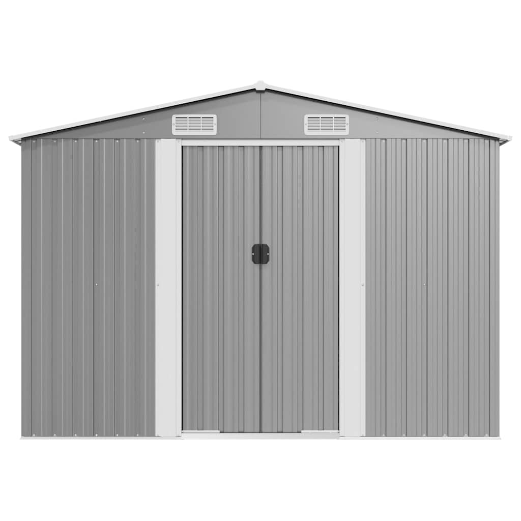 Cobertizo de jardín acero galvanizado gris 257x779x181 cm