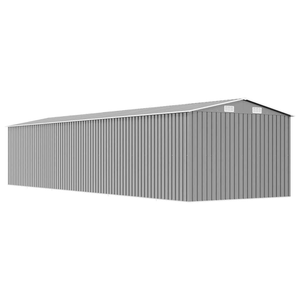 Cobertizo de jardín acero galvanizado gris 257x779x181 cm