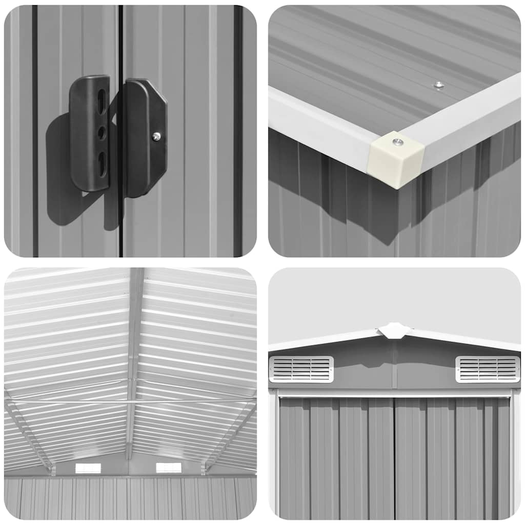 Cobertizo de jardín acero galvanizado gris 257x779x181 cm
