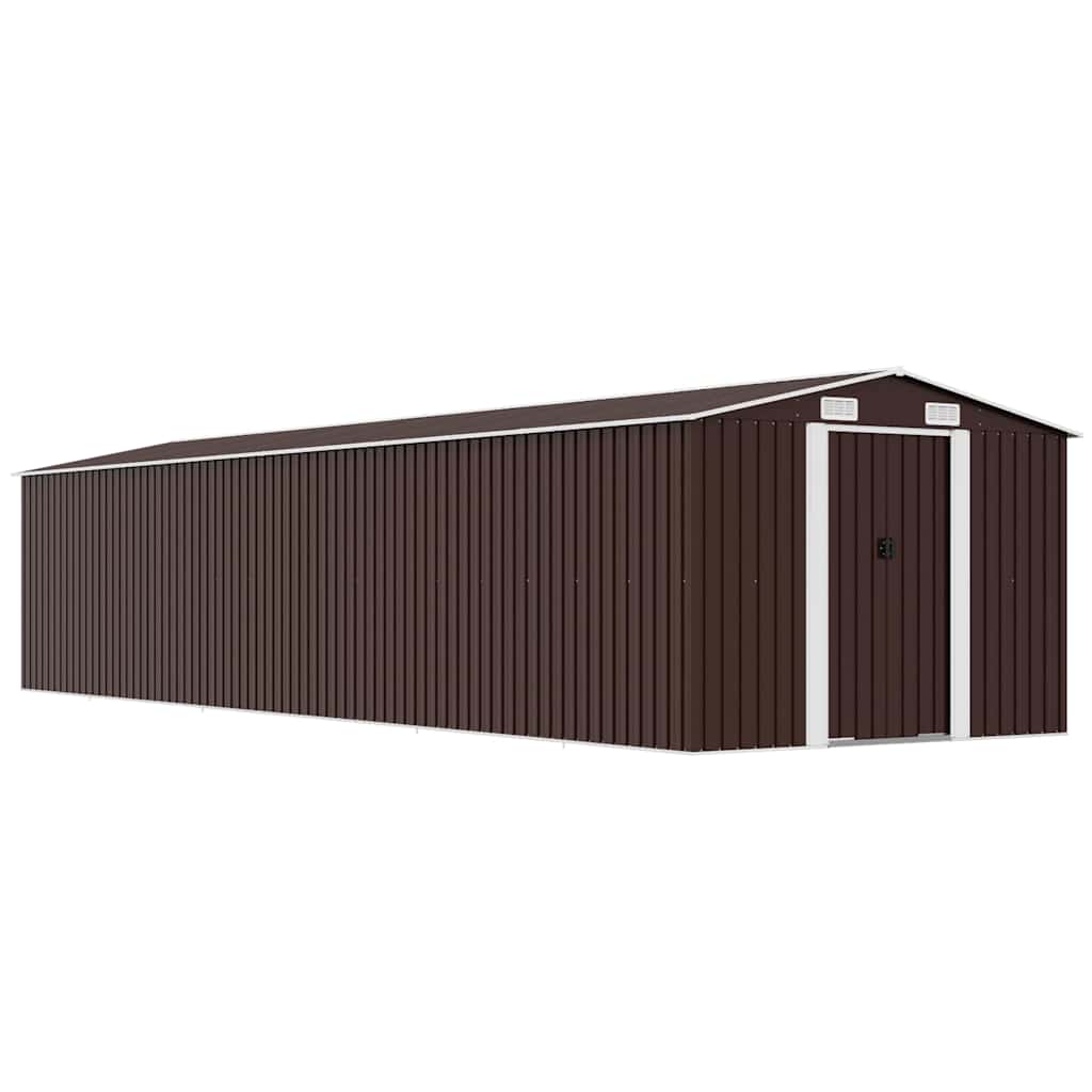Anthracite Galvanized Steel Garden Shed 257x990x181 cm