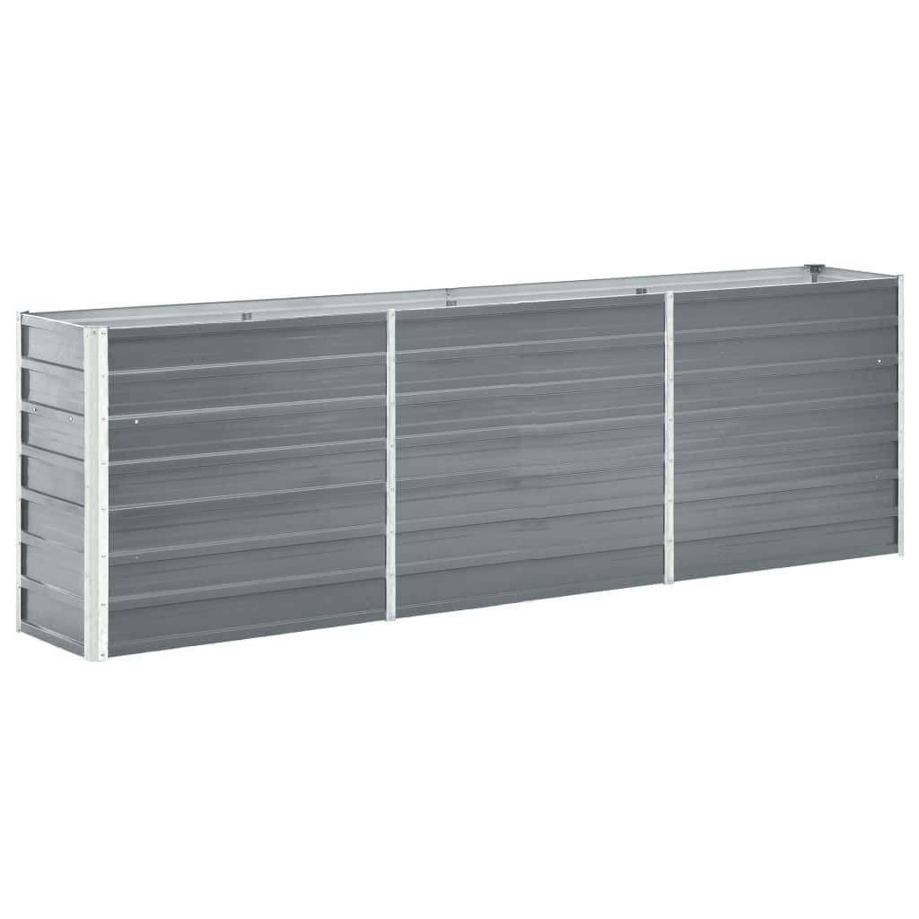 Arriate elevado de jardín acero galvanizado gris 240x40x77 cm