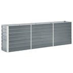 Arriate elevado de jardín acero galvanizado gris 240x40x77 cm